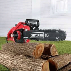 New Craftsman 16 Chainsaw Sitting on Logs