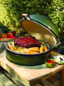 green egg grill in table from ace hardware of montana