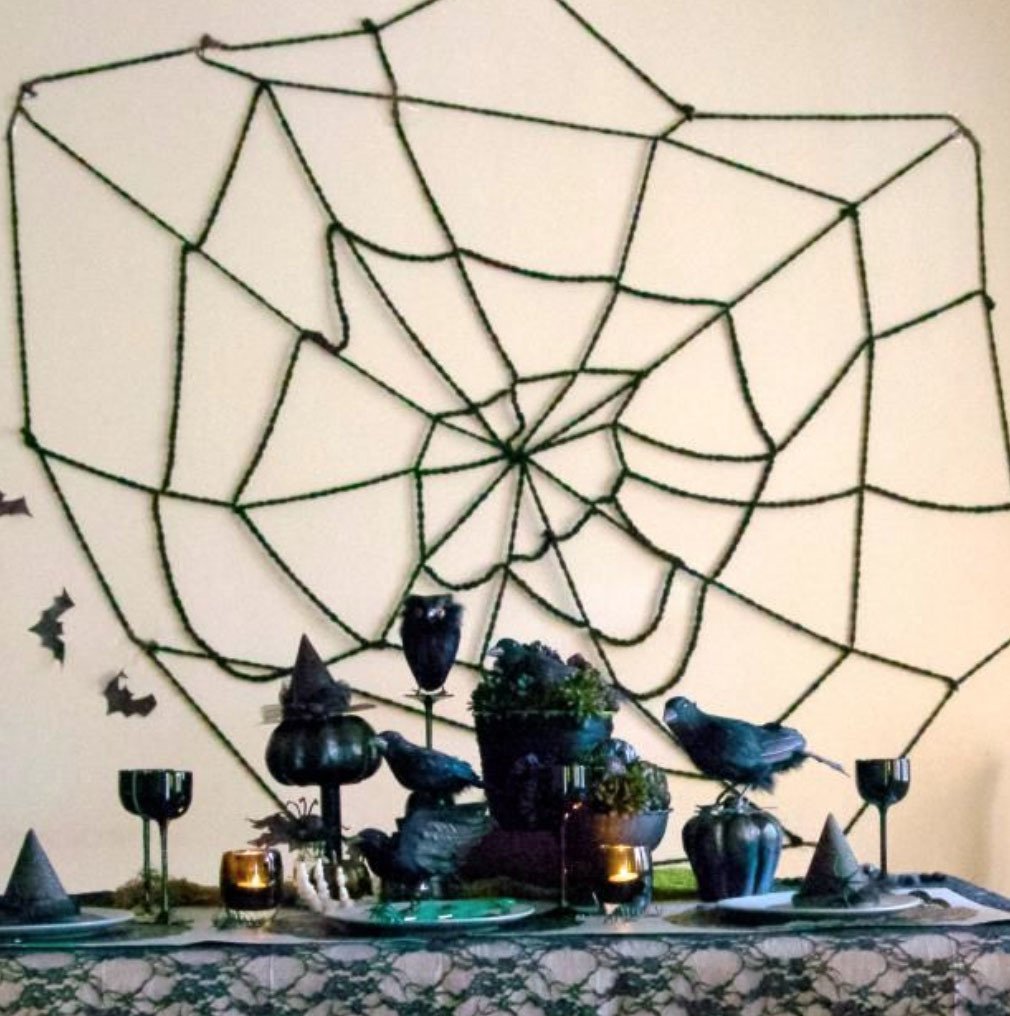 DIY Rope or Yarn DIY Spider Webs - Bozeman, Montana