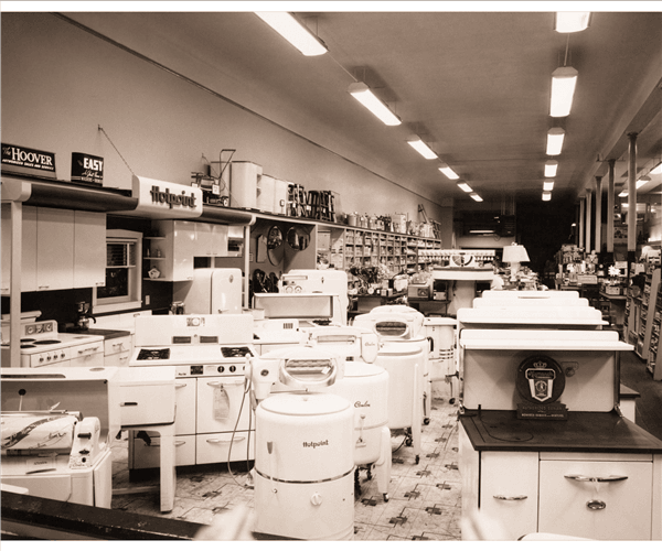 Old Photo of Home Appliances in Owenhouse Ace