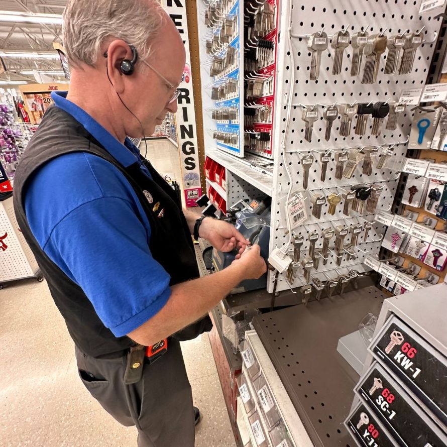 Employee Cutting Keys at Ace