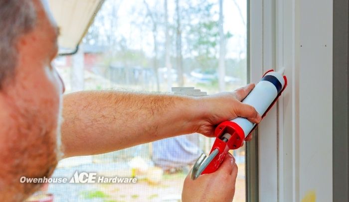 Winter window caulking in Bozeman to seal drafts and prevent moisture damage during freeze-thaw cycles