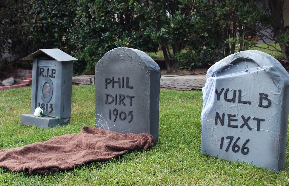 DIY tombstone for yard decoration ideas in bozeman montana
