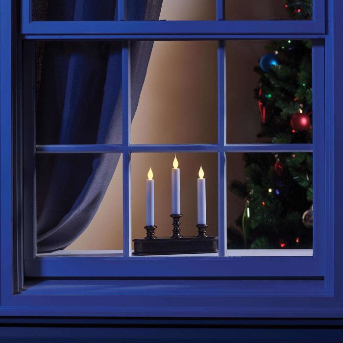 Electric candle in window