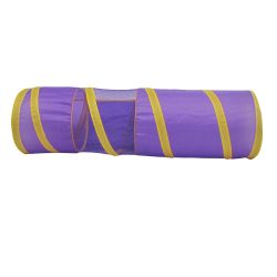 purple and yellow striped cat tunnel