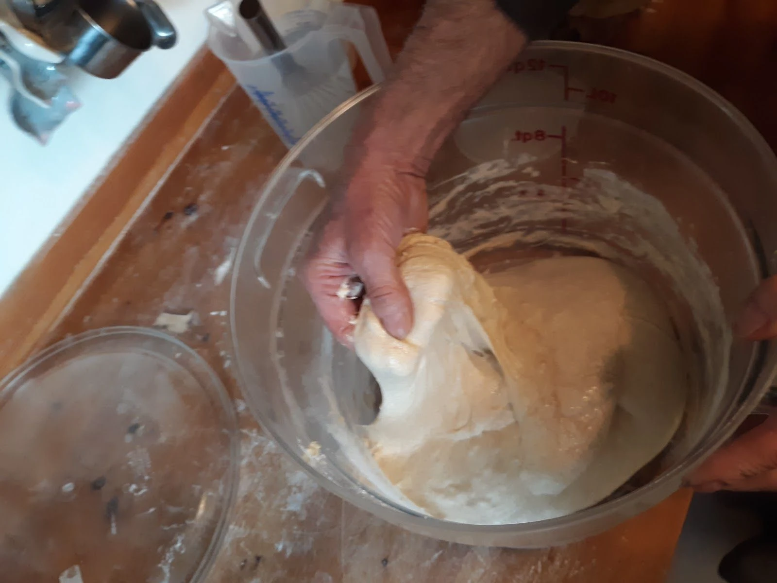 folding bread dough